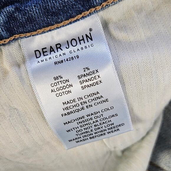 New Dear John Ivy Shorts Size 33 High Rise Distressed Denim Cutoff Short Raw Hem - Picture 10 of 13